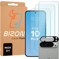 3x Szkło hartowane + szybka na aparat Bizon Glass Clear Pack do Google Pixel 10 Pro XL