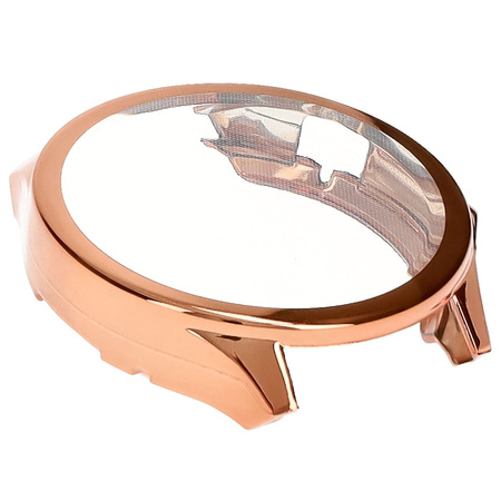 Etui z osłoną ekranu Bizon Case Watch Felipe do OnePlus Watch 3 / Oppo Watch X2, różowozłote