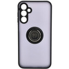 Etui z uchwytem na palec Bizon Case Hybrid Ring do Galaxy A15 5G/4G, przydymione z czarną ramką