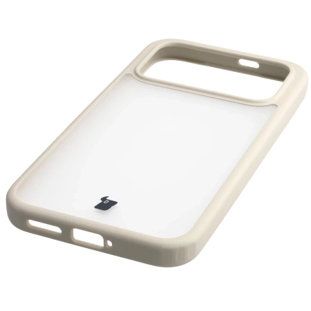 Etui Bizon Case Angelo do Xiaomi POCO F8 Pro, półprzezroczyste z beżową ramką