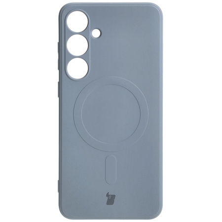 Etui Bizon Case Silicone Magnetic Sq do Galaxy S24 Plus, szare