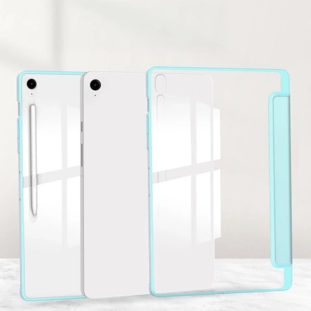 Etui z klapką Bizon Case Tab Clear Matt do Galaxy Tab S10 FE Plus, błękitne