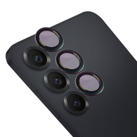 Szkło na aparat z aplikatorem Bizon Glass Snap Lens do Galaxy S25, 1 zestaw, czarna ramka