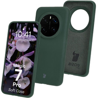 Silikonowe etui Bizon Soft Case do Honor Magic7 Pro, ciemnozielone