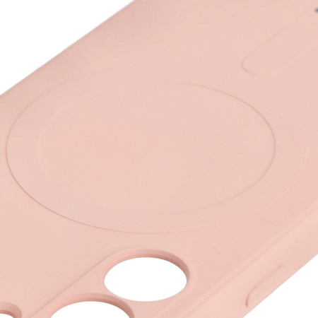 Etui Bizon Case Silicone Magnetic Sq do Galaxy S24, jasnoróżowe