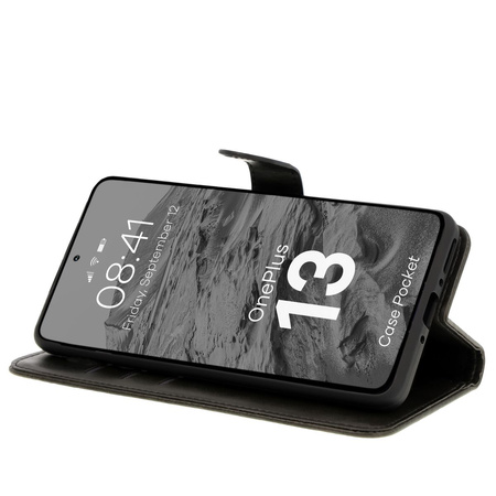 Etui z klapką Bizon Case Pocket do OnePlus 13, czarne