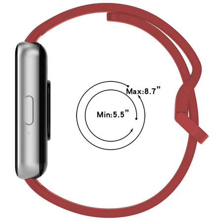 Pasek Bizon Strap Watch Silicone do Galaxy Fit 3, czerwony