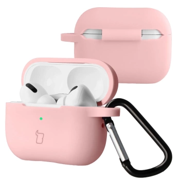 Silikonowe etui z karabińczykiem Bizon Case Headphone Silicone do AirPods 4, jasnozielone