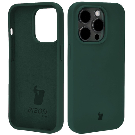 Etui silikonowe do Apple iPhone 14 Pro Bizon Soft Case, ciemnozielone