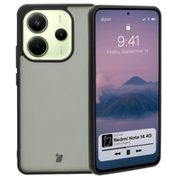 Etui Bizon Case Angelo do Xiaomi Redmi Note 14 4G, półprzezroczyste z czarną ramką