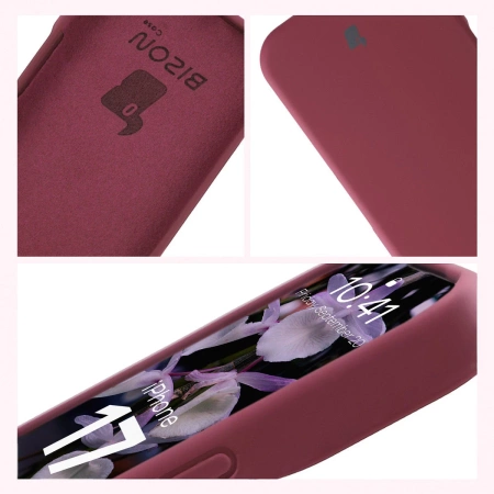 Silikonowe etui Bizon Soft Case do iPhone 17, ciemnofioletowe