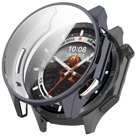 Etui z osłoną ekranu Bizon Case Watch Felipe do OnePlus Watch 3 / Oppo Watch X2, szare