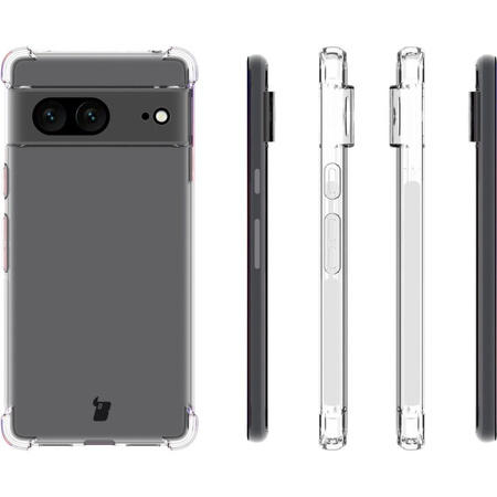 Etui + 2x szkło Bizon Case Clear Pack do Google Pixel 7, przezroczyste