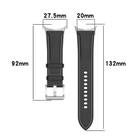 Skórzany pasek Bizon Strap Watch Casual 41 mm do Pixel Watch 3/Watch 2/Watch 1, czarny