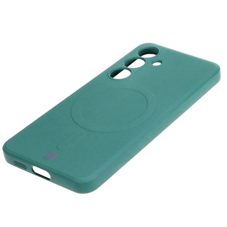 Etui Bizon Case Silicone Magnetic Sq do Galaxy S24, ciemnozielone