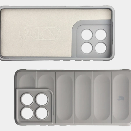 Pancerne etui Bizon Case Tur do Motorola Edge 60 Pro, jasnoszare