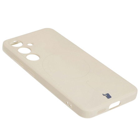 Etui Bizon Case Silicone Magnetic Sq do Galaxy S24, beżowe