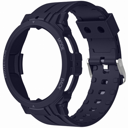 Etui z paskiem Bizon Strap + Case Watch Action Pro do Samsung Galaxy Watch 5 Pro 45 mm, granatowe