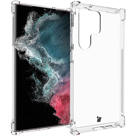 Etui + 2x folia + obiektyw Bizon Case Clear Pack do Galaxy S23 Ultra, przezroczyste