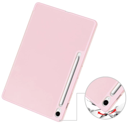 Etui z klapką Bizon Case Tab Lizard do Galaxy Tab S10 FE Plus, różowe