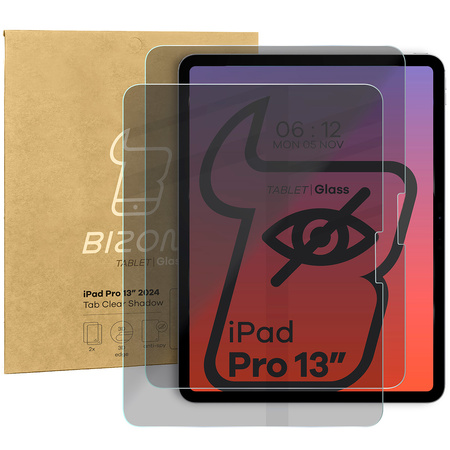 Prywatyzujące szkło hartowane Bizon Glass Tab Clear Shadow Duo do iPad Pro 13 2024, 2 sztuki