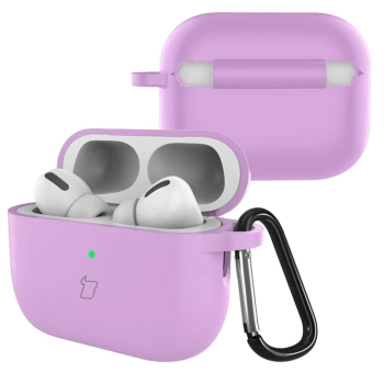 Silikonowe etui z karabińczykiem Bizon Case Headphone Silicone do AirPods 4, jasnozielone