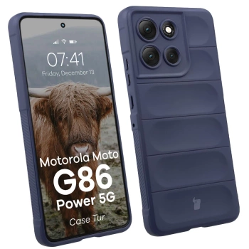 Pancerne etui Bizon Case Tur do Motorola Moto G86 Power 5G, granatowe