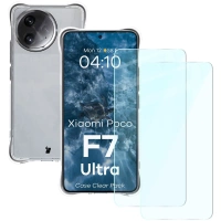 Elastyczne etui + 2x szkło hartowane Bizon Case Clear Pack do Xiaomi Poco F7 Ultra