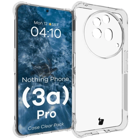 Elastyczne etui + 2x szkło hartowane Bizon Case Clear Pack do Nothing Phone (3a) Pro