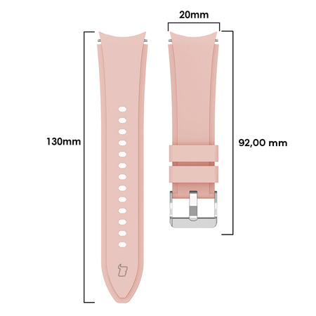 Pasek Bizon Strap Watch Silicone Pro do Galaxy Watch 20 mm, jasnoróżowy