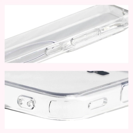 Etui z pierścieniem magnetycznym Bizon Case CrystalO do Galaxy S25 FE, przezroczyste