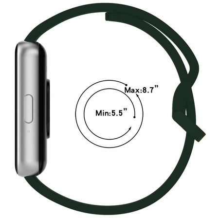 Pasek Bizon Strap Watch Silicone do Galaxy Fit 3, ciemnozielony