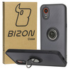Etui z uchwytem na palec Bizon Case Hybrid Ring do Galaxy Xcover7, przydymione z czarną ramką