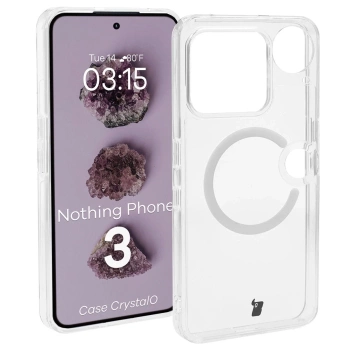 Etui z pierścieniem magnetycznym Bizon Case CrystalO do Nothing Phone (3), przezroczyste