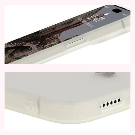 Etui z pierścieniem magnetycznym Bizon Case MatteO do iPhone 15 Pro Max, półprzezroczyste