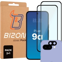 2x Szkło + szybka na aparat Bizon Edge 2 Pack do Pixel 9a