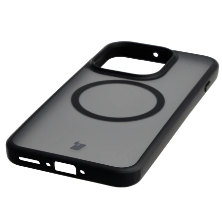 Etui z pierścieniem magnetycznym Bizon Case MatteO do Oppo Find X9, przydymione-czarne