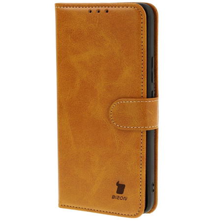 Etui z klapką Bizon Case Pocket do Realme 12+, brązowe