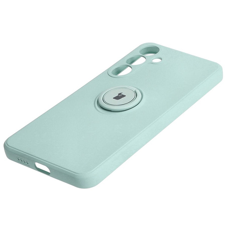 Etui Bizon Case Silicone Ring Sq do Galaxy S24 Plus, turkusowe