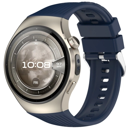 Silikonowy pasek Bizon Strap Watch Silicone T do Huawei Watch 5 46 mm, granatowy