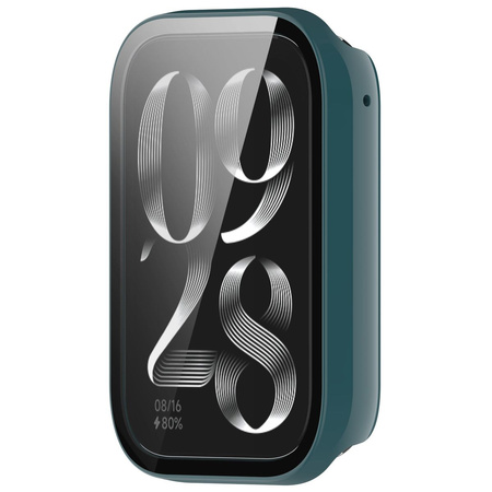 Etui ze szkłem do zegarka Bizon Case+Glass Watch do Xiaomi Mi Smart Band 9 Pro, zielone