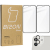 Szkło hartowane Bizon Glass Edge CF - 2 sztuki + ochrona na obiektyw, iPhone 12, czarne