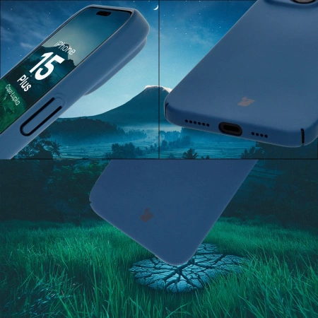 Etui Bizon Case Łupka do iPhone 15 Plus, niebieskie