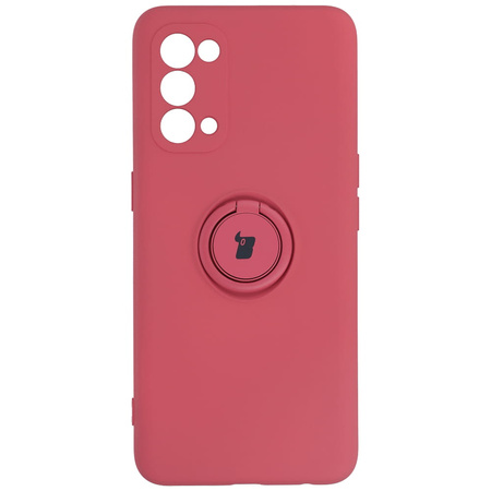 Etui Bizon Case Silicone Ring do OPPO Reno 5 5G, brudny róż