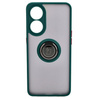 Etui z uchwytem na palec Bizon Case Hybrid Ring do Oppo Reno8 T, przydymione z ciemnozieloną ramką