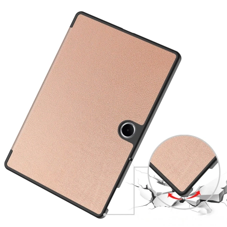 Etui z klapką Bizon Case Tab Croc do OnePlus Pad Lite / Oppo Pad SE, różowozłote