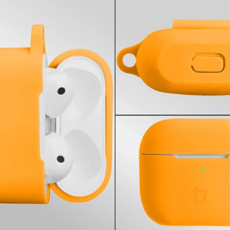 Silikonowe etui z karabińczykiem Bizon Case Headphone Silicone do AirPods 4, jasnozielone
