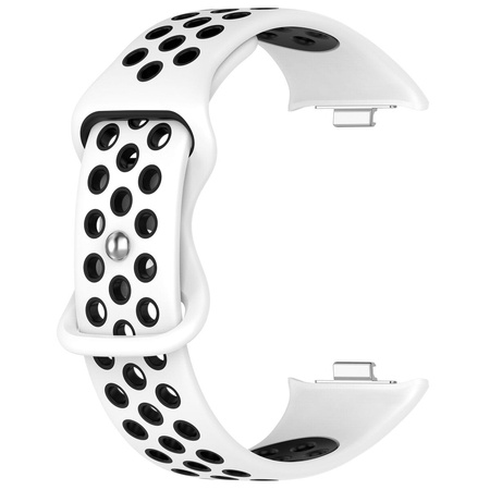 Pasek Bizon Strap Watch Octo do Redmi Watch 4 / Xiaomi Smart Band 9 Pro / 8 Pro, biało-czarny