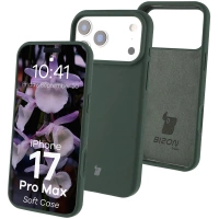 Silikonowe etui Bizon Soft Case do iPhone 17 Pro Max, ciemnozielone