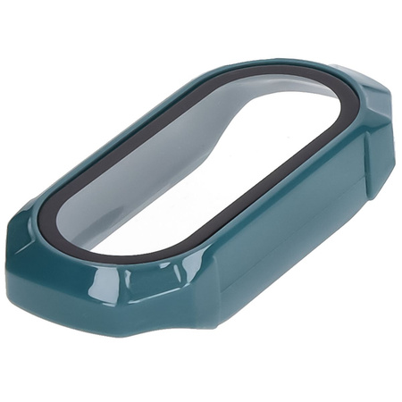 Etui ze szkłem do zegarka Bizon Case+Glass Watch do Xiaomi Smart Band 9, zielone
